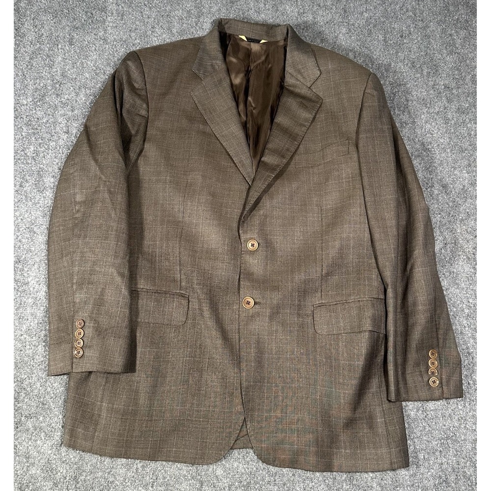 Brooks Brothers X LORO PIANA Men's 42R Blown Glen Plaid Lined Wool Blazer Italy